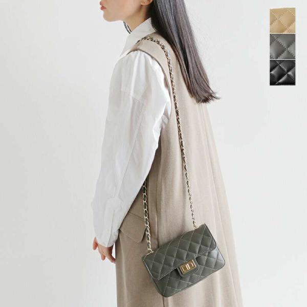 オウレンティ AULENTTI カウレザー チェーン ショルダーバッグ di-2952-3-sa  ...