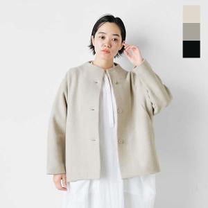 evam eva エヴァムエヴァ プレスウール ノーカラー ショート