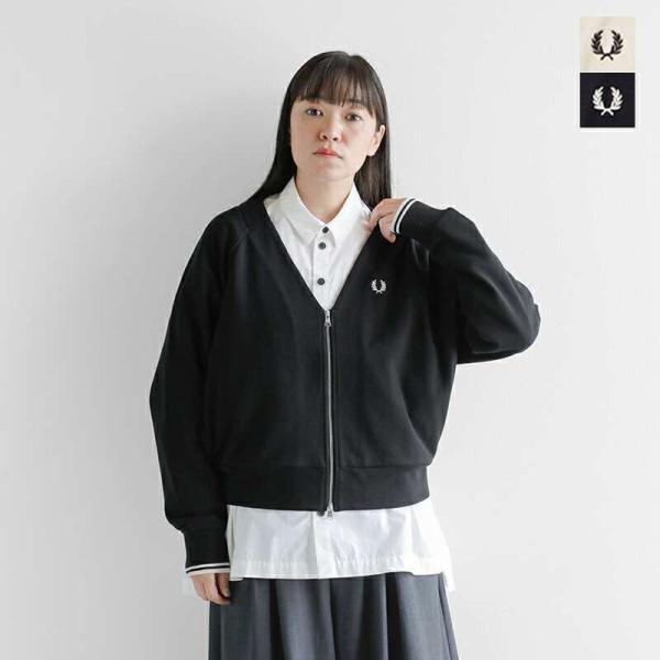 フレッド ペリー FRED PERRY コットン ジップスルー スウェットシャツ カーディガン ZI...