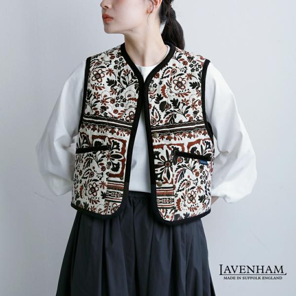 ラベンハム LAVENHAM  ジャカード クロップド ソーンハム ベスト ジャケット JACQUA...