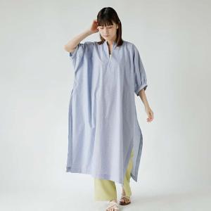 海外出荷不可 INDIA INDUSTRY インディアインダストリー コットン ロンドンストライプ 刺繍 シャツ ワンピース Nangal nd-g0073cls  レディース 2024ss新作｜aranciato