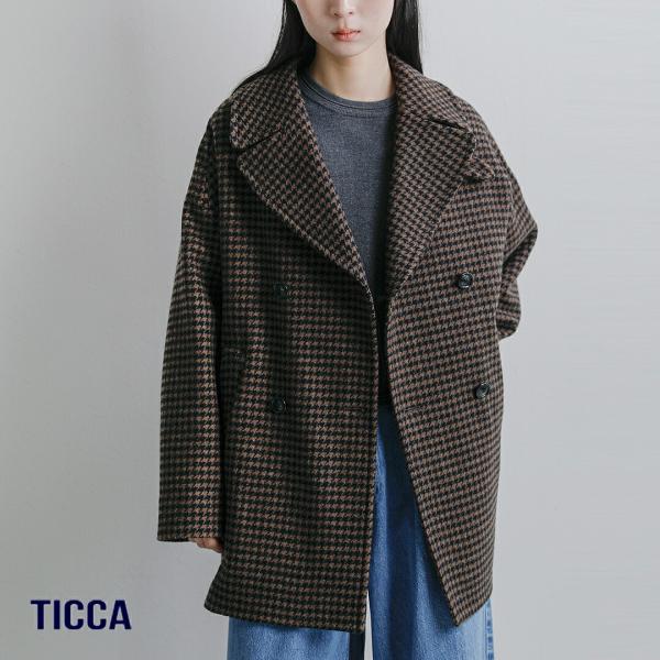 ティッカ TICCA ウール ハウンドトゥース ピー コート tbfa-212 レディース 秋冬 2...