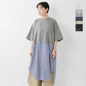 tissu ティシュ クラシック天竺 コンボ ロングシャツ ts230ct080 レディース｜aranciato