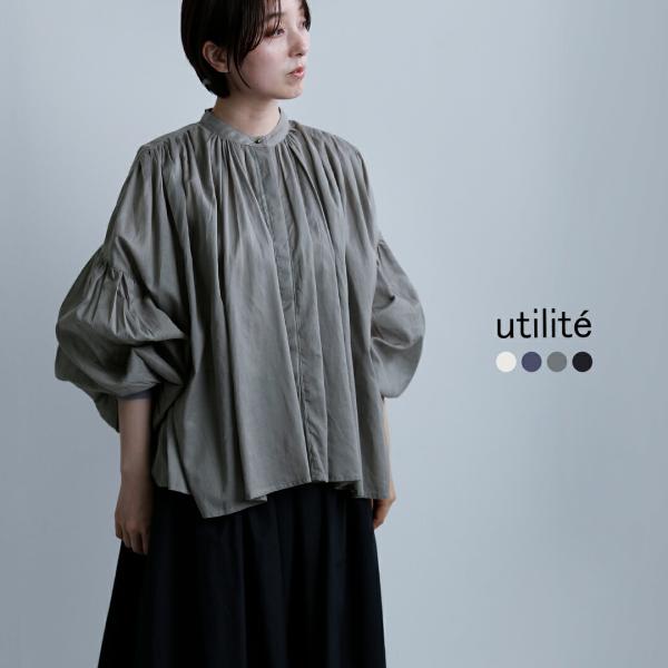 ユティリテ utilite ビスコースコットン ギャザー ブラウス ut507ss44 レディース ...