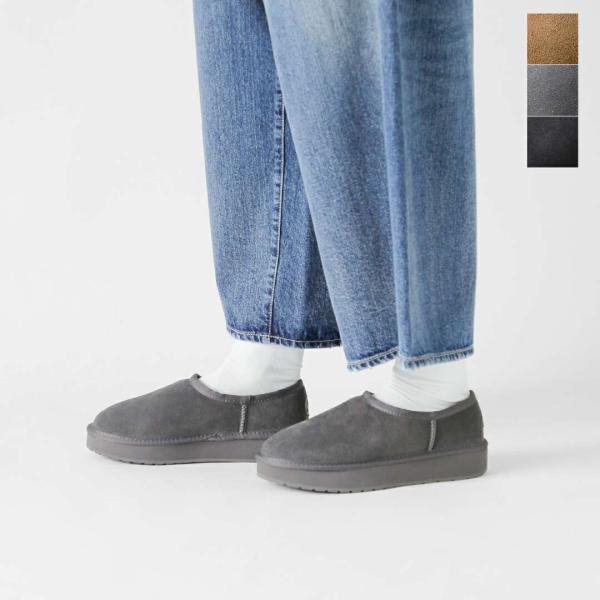 エミュオーストラリア EMU Australia  カウレザー メリノウール ムートン スリッポンシ...