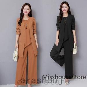 レディースセットアップセレモニースーツ卒業式服母卒園式服装ママ入学式パンツスーツスーツジャケット3点セット通勤OL40代大きいサイズ春と秋