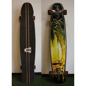 【中古】GRAVITY（グラビティ）約117cm［BLACK/YELLOW］ロング スケボー クルーザー スケートボード｜arasoan