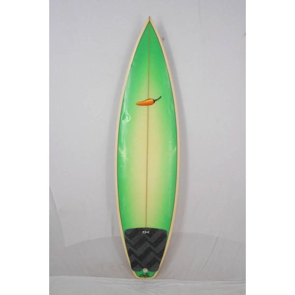 【中古】Chilli（チリ）?ショートボード ［GREEN×CLEAR］6’1” サーフボード オン...