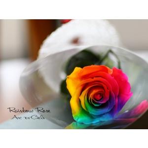 1輪バラ専用ボックス入り　虹をイメージしたローズー「レインボー原色」｜arc-en-ciels