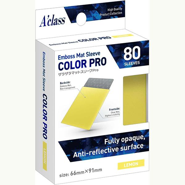 【新品】アクラス ザラザラマットスリーブPro (レモン)[66x91mm]〔80枚入〕