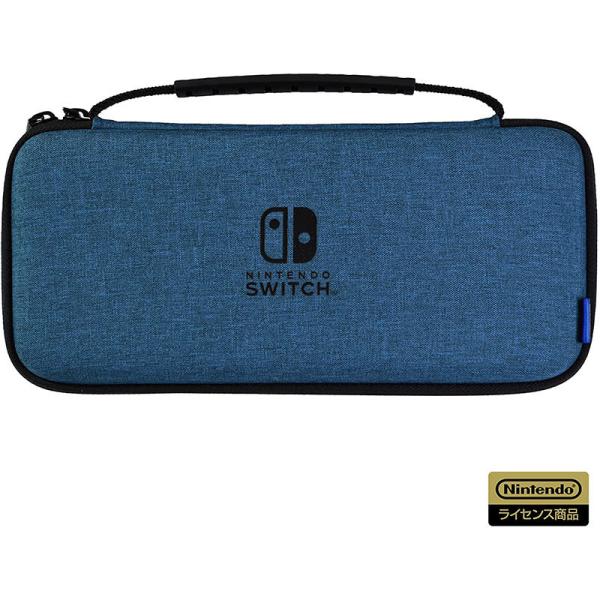 【新品】Switch HORI スリムハードポーチ プラス (ブルー)【有機ELモデル対応】