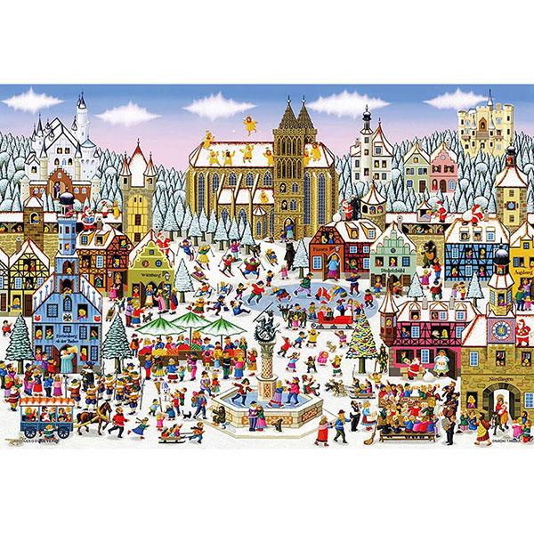 【新品】ジグソーパズル クリスマスのロマンティック街道 1000マイクロピース(26x38cm)