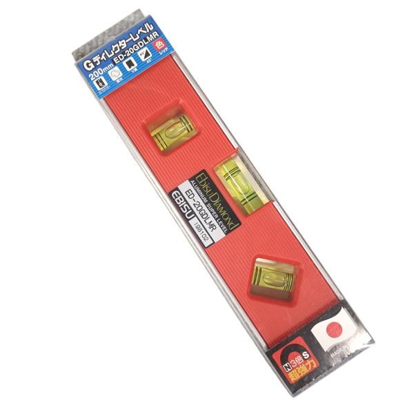 エビス ED-20GDLMR 200mm　磁石付　G-ディレクターレベル レッド 水平器