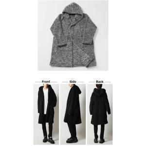 外もOK 着る毛布 両面シャギー フード ロン...の詳細画像5