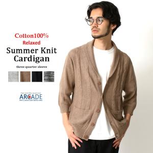 カーディガン メンズ サマーニット ショールカ...の詳細画像1