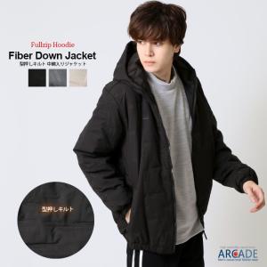 中綿ジャケット メンズ 型押し エコダウンジャケット ブルゾン パーカー ボリュームネック 防寒 アウター ジャンパー 秋冬/爆買