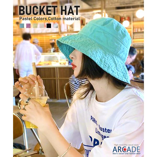 バケットハット レディース メンズ 帽子 ハット コットン ウォッシュ加工 UV 紫外線対策 おしゃ...