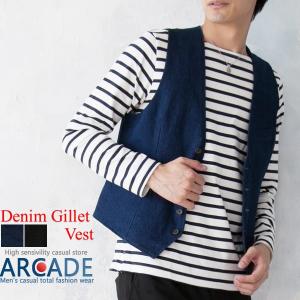 ジレベスト メンズ ベスト デニム ベスト M L XL...