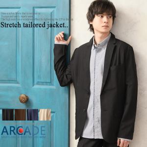 ARCADE サマージャケット メンズ 綿麻 ストレッチ テーラード