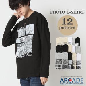 Tシャツ メンズ トップス ロンT 長袖 フォトデザイン