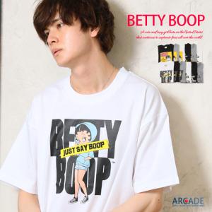 半額セール トップス ベティー ブープ(TM) Tシャツ メンズ ベティーちゃん プリントt キャラクター BettyBoop ビッグシルエットTシャツ｜arcade