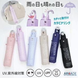 カラビナリング 折りたたみ傘 55cm 晴雨兼用...の商品画像