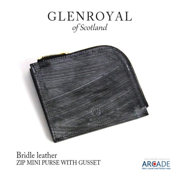 GLENROYAL グレンロイヤル 財布 メンズ ブランド ミニ財布 L字ファスナー レザーウォレッ...