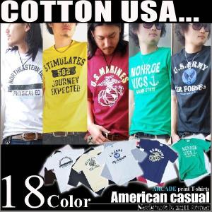 破格 本格派 アメカジT Tシャツ メンズ ロゴT プリントTシャツ 半袖 メンズTシャツ ロゴ コットンUSAカレッジTシャツ/爆買