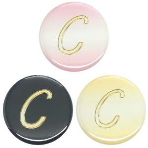 アルファベット缶バッジ-Excellent- 【C】 選べる3色 クリップ（ピンなし）タイプ｜arcanbadge