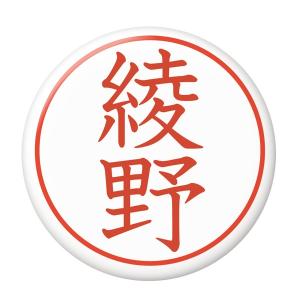 名字はんこ缶バッジ 【綾野】 ミラー（鏡）タイプ