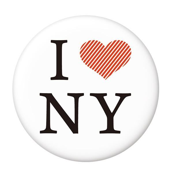 アイラブNY缶バッジ 【赤しま】 New安全ピンタイプ