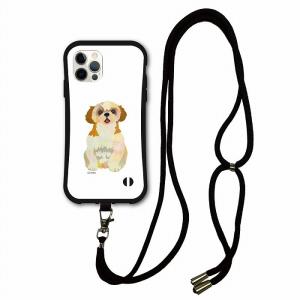 スマホショルダー付 iPhone11 i-coronケース iphone15 14 13 12 XR 8Plus 7Plus スマホケース カバー 耐衝撃 シーズー 犬 イヌ わんちゃん｜arcdesign-store