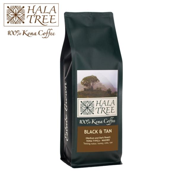 HALATREE コナ ハワイコナ 100%コナコーヒー 高級コーヒー 豆 ブラック &amp; タン 8o...