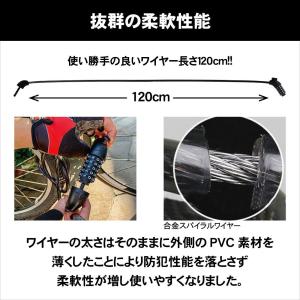 自転車ロック ダイヤルロック 5桁 ワイヤーロ...の詳細画像3