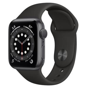 スマートウォッチ Apple Watch MG133J/A Series 6 GPSモデル 40mm ブラックスポーツバンド [アップル][アップルウォッチ]