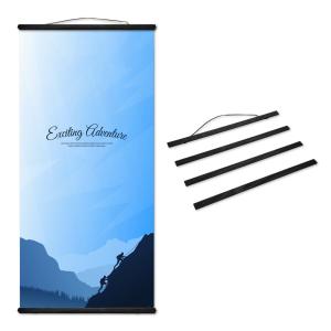 掛け軸風ポスターハンガー (木色) 幅60センチ マグネット式 強力