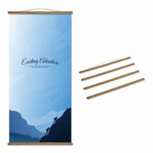 掛け軸風ポスターハンガー (木色) 幅60センチ マグネット式 強力磁石