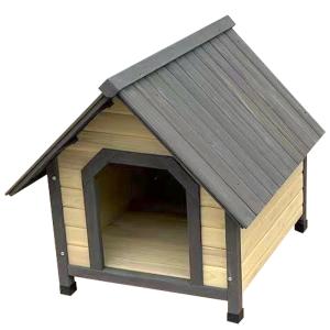 木製犬小屋 中型犬 幅59×奥行70×高67cm [YKW-600] 防水 ドッグハウス 屋内 屋外 天然木 アジャスター付き｜archest-y