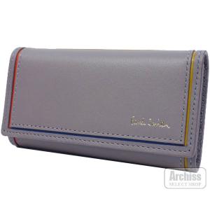 ポールスミス Paul Smith キーケース ライトグレー ブライト ストライプ カラー ライン シリーズ 4連 メンズ 紳士 BPS072-14 S66654の商品画像