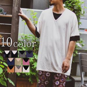 カットソー メンズ 五分袖 半袖 Tシャツ Vネック フェイ...