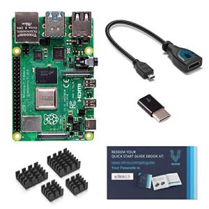 Vilros Raspberry Pi 4 8GB USB-C & Micro HDMIアダプター付き クイックスタートガイド電子書籍(8GB)