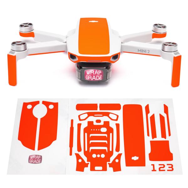 WRAPGRADE for DJI Mini 2 スキンシール アクセントカラー (ネオンオレンジ)