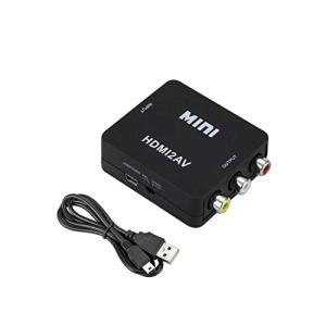 HDMI→RCA変換器 AVコンバーター HDMI→AV変換 USBケーブル付き 1080p/720p対応 (Black) 3色ケーブル カーナビの商品画像
