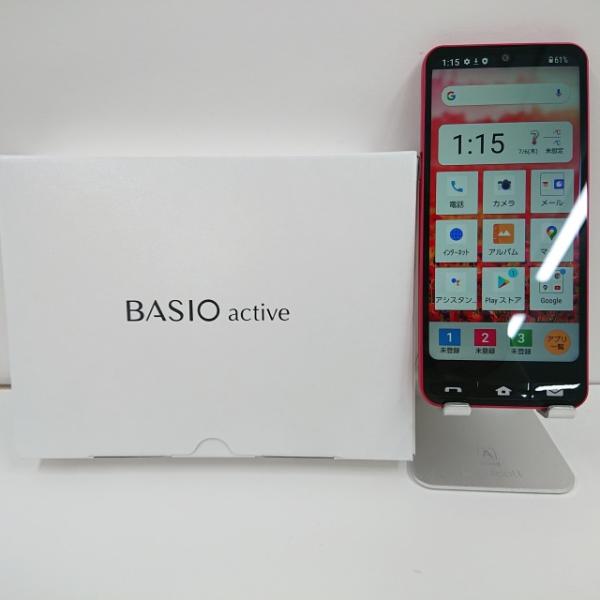 BASIO active SHG09 au レッド 送料無料 即決 本体 c01731