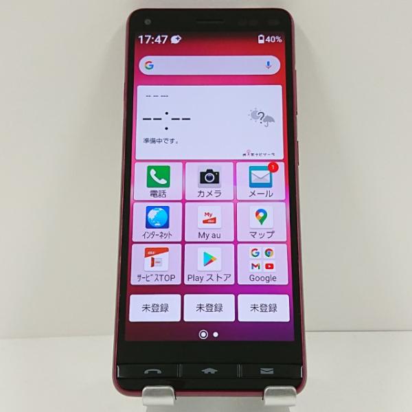 BASIO4 KYV47 au ワインレッド 送料無料 即決 本体 c18708