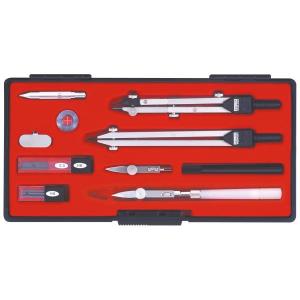 ウチダKD-TYPE 製図用器具 3点入り ウチダ KD型製図器 SEセット 12品組A(烏口入り) [ 1-730-7023 ] : 事務