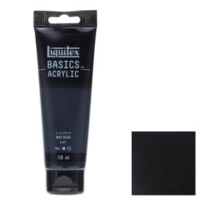 アクリル絵具Liquitex リキテックス ベーシックス マースブラック B-057  単一顔料 118ml チューブ
