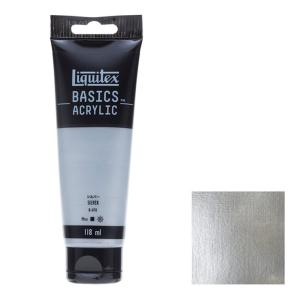 アクリル絵具Liquitex リキテックス ベーシックス シルバー B-070  単一顔料 118ml チューブ