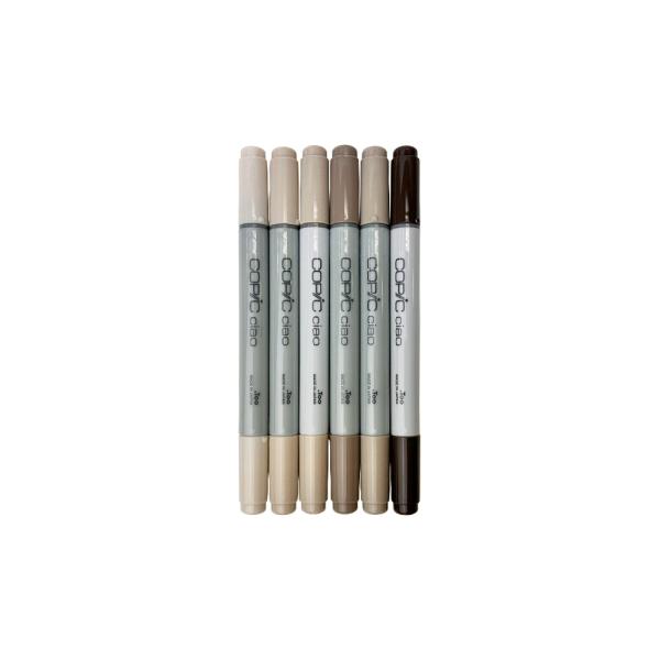 コピックチャオ W (Warm Gray) 系全6色セット