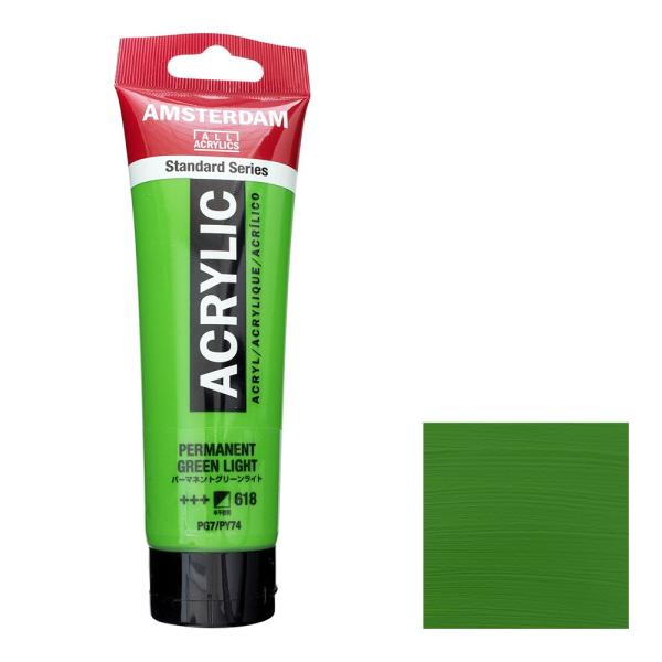 アムステルダム アクリリックカラー 120mL パーマネントグリーンライト T1709-618 スタ...